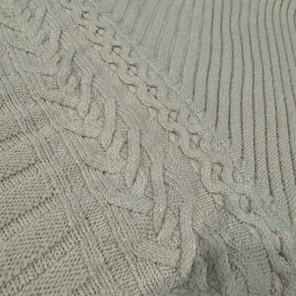 Simply Vera Wang Ivory Lagenlook Sweater Minimalist Asymmetrical Cableknit READ - Picture 3 of 11